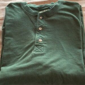 St John’s Bay Green Henley Shirt size L.